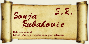 Sonja Rubaković vizit kartica